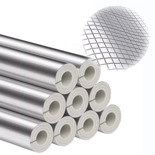 Rohrdämmung Isolierrohr mit Aluminiumfolie Kautschuk Weiß Schlauch Rohrisolierung für Schutzschlauch Heizungsrohr 100cm lang 30mm dick Wasserrohrisolierung(ID: 60mm(2-3/8))