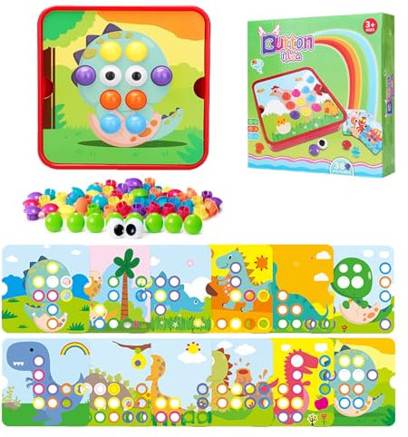 XINNIAN Mosaik Steckspiel für Kinder,Montessori Spielzeug ab 2 3 4 5 6 jahre, Steckspielzeug Mosaik Steckspiel,Mosaik Lernspielzeug Spiele Weihnachten Geburtstag Geschenk Jungen Mädchen