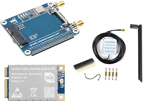 SX1302 915M LoRaWAN Gateway HAT compatible con Raspberry Pi 5/4B/3B/Zero/Zero W/Zero 2W/Pico/Pico W/Pico 2, enchufe Mini-PCIE, transmisión de largo alcance, gran capacidad