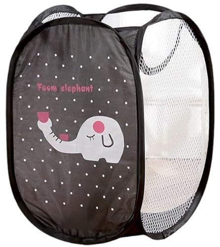 Foldable Pop Up Laundry Bag Toy Storage Basket for Kids Boys and Girls Tidy Room (Foom Elephant)