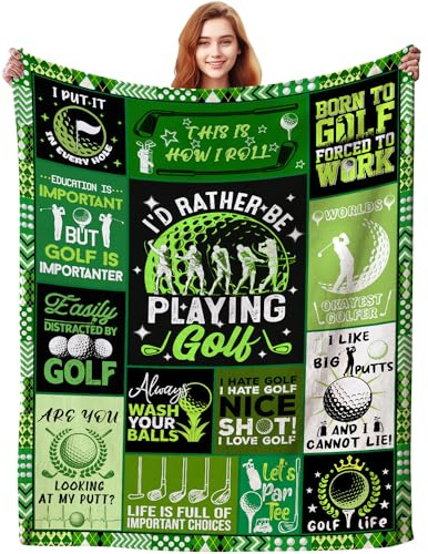 ZABAOBO Golf Blanket Gifts for Men Women,Golf Accessories Stuff Sport Throw Blankets,Cool Golfing Gifts for Golfers Lovers 50X 40 INCH