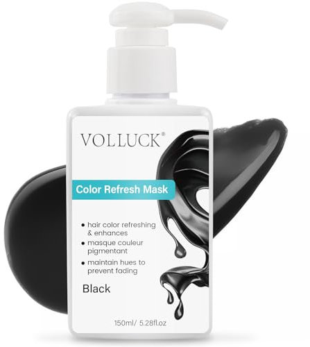 VOLLUCK Color Fresh Mask, 3-in-1 Tönung für Lebendige Haarfarben, Farbmaske für Alle Haartypen (Schwarz, 150 ML)