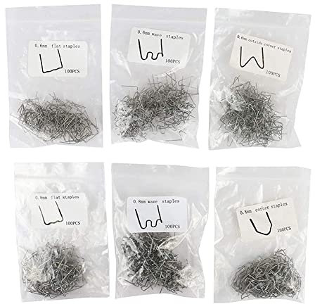 Huudngeje 600 STÜCKE Heftklammern für HeißHefter-Set StoßStangen-Reparaturheftklammern SchweißEn Kunststoff-Clip-Hefter zum LöTen Von StoßStangen