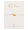 Briefzauber Geschenk Reise: Karte & Armband | Set aus Herz-Armband & Postkarte | schlicht & minimal Makramee-Stil | Glücksbringer für Reisende/Abschiedsgeschenk für Weltentdecker (Gute Reise - Gold)