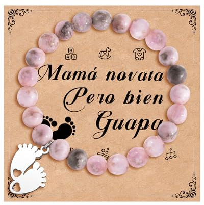 YELUWA Bracelet Future Maman Cadeau Enceinte Femme Idee Cadeau Fete des | Meres Annonce Grossesse Maman Jeune Original Bijoux Femme Perles Anniversaire Idée Cadeaux Bébé à Naître pour Nouvelle Mere