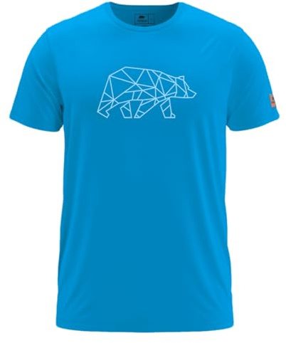 FORSBERG Finnson T-Shirt mit stylischem Bär Brustlogo Rundhals für Herren in Vier verschiedenen Farbkombinationen, Farbe:Kornblau, Größe:XXL