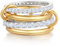RLMOON Gold Silber Ring für Damen 18K Vergoldet Ringe Set Diamant Zirkonia Stapelring Ringe Hypoallergen Wasserfest Vorsteckring Ring für Frauen Mädchen Aesthetic Schmuck Geschenk Größe 52