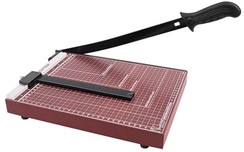 Robuster Schneidemaschine mit Klingenverriegelung und Seitenlineal zum präzisen Schneiden von Fotopapier, Stoff, Kunststoffband, Zeitschriften und Kopierpapier