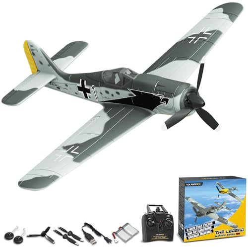 volantexrc FW190 Fighter RTF – 4-Kanal RC Flugzeug mit 2,4GHz Fernsteuerung, Gyro Stabilisierung & USB-Ladung – inkl. Akku & Sender – Modellflieger für Anfänge & Erwachsene