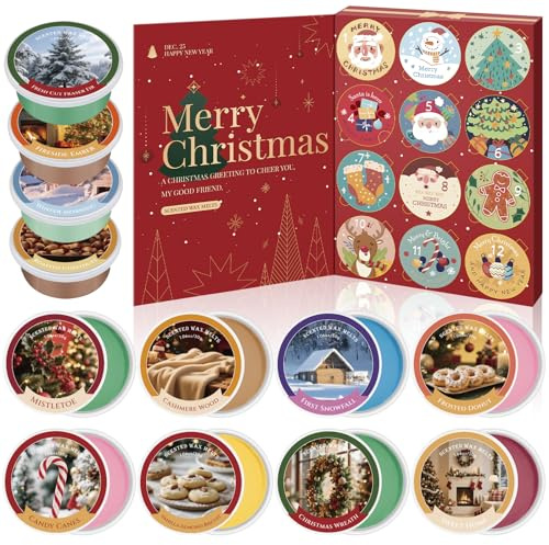 Scent-Hi Duftwachs für Duftlampe, Weihnachtlich Duftwachswürfe | 12 Stück Natürliches Soja, Wax Melts für Kerzen Wärmer, Heimdekoration