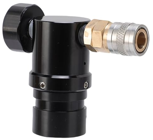 Phefop Mini-CO2-Regler, Aluminiumlegierung, Kompakt, Verstellbar für HPA-Tanks, 20 Psi Bis 200 Psi für Airsoft und Paintball