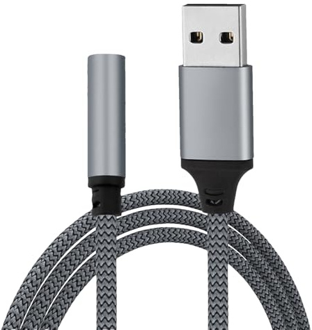 USB-auf-3,5-mm-Audio-Adapter – 50 cm Fischernetzkabel, leichtes 10–23, eingebauter Dekodierungs-Chip, Stereo-Sound-Konverter, Computer-Kopfhörer-Mikrofonanschluss, Multimedia, L