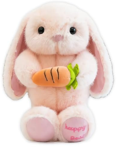 Süßes Osterhase Plüschtier 26cm mit Karotte - Weiches Kuscheltier Hase - Flauschiger Osterhase Kuscheltier aus PP-Baumwolle - Perfekte Ostergeschenke & Ostern Geschenke für Mädchen und Jungen
