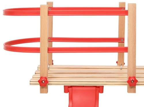 Genérico Schienale per Slitta Rosso in Compensato,Rosso,0.93kg,93698