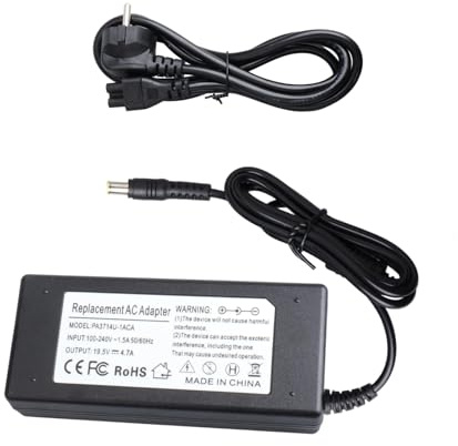 19.5V 90W Power Supply Charger Compatible with Sony Bravia TV 24'' 32'' 40'' 42'' KDL-24 KDL-32 KDL-40 KDL-42 Vaio Laptop PCG SVE SVF VGN VPC Series Adapter Cable, UK Plug
