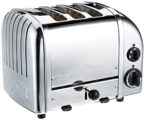 Dualit NEWGEN Toaster 2 Scheiben, Edelstahl, ProHeat®, Made in UK | poliertes Gehäuse, Retro-Design, Sandwich-Einsatz, mechanischer Timer, manueller Hebel, reparierbar, 21×26×22 cm, 4 kg