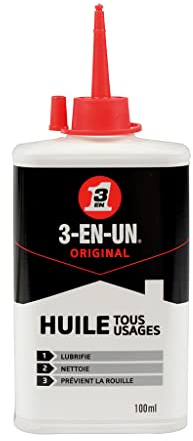 COGEX - Huile 3 en 1 en burette - 100ml - Huile tout usage - Lubrifie, nettoie et empêche la rouille - Pratique et facile à utiliser - Contenance: 100ml