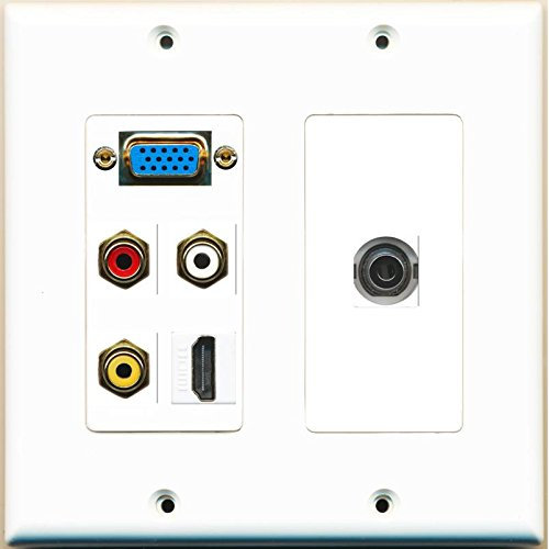 RiteAV SVGA HDMI Composite Video 3,5 mm-Dual Gang Deko Weiß
