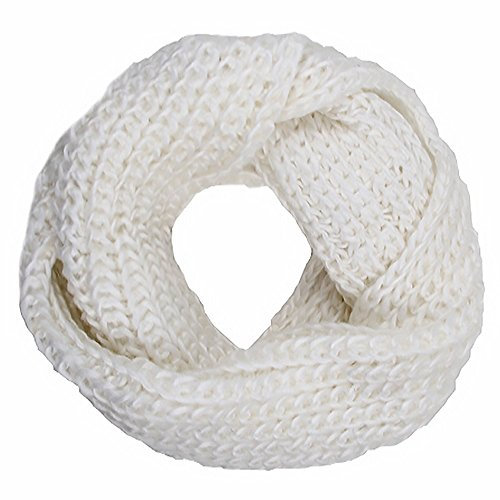 Autiga Strickschal Loopschal Schlauchschal Rundschal Herren Damen Strick Schal Grobstrick cremè-weiß