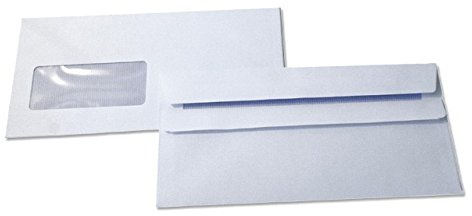 REALPACK® 1000 x DL White Envelopes - Window Self Seal White Envelopes