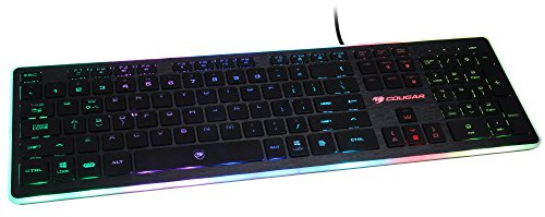Cougar Vantar Gaming Keyboard - Extremely Flat Scissor Switches - 8 Colours - Plug & Play - Win-Lock - Media Buttons - CH Layout - Multicolour