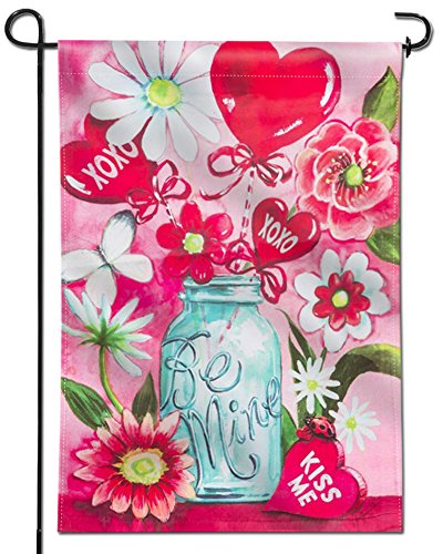Anley Doppelseitige Premium-Gartenflagge, Valentinstag Be Mine Kiss Me Jar Dekorative Gartenflaggen - wetterBeständig & Doppelgenäht - 18 x 12,5 Zoll