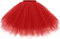 Gardenwed Tüllrock in Rot kurz Damen Karneval Kostüm Tüllrock 50er Rotes Tütü Rock Kurz Ballett Unterrock Crinoline Petticoat Tutu Tüllrock Roter Cosplay Crinoline Unterkleid Red L
