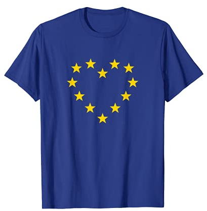 EU Herz Flagge Sterne Europäische Union Fahne Symbol T-Shirt