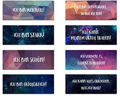 Nastami Lesezeichen Glaubenssätze 4er Set, Wende-Lesezeichen Affirmationen