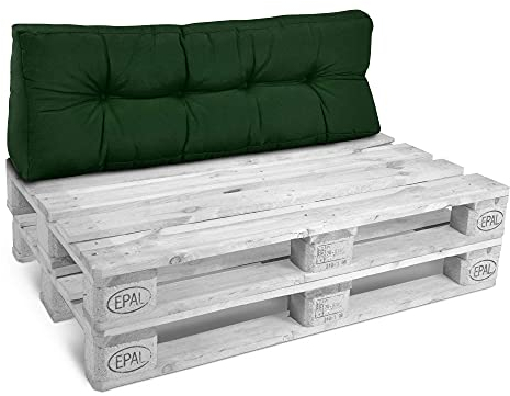 Beautissu Rückenkissen Palettenkissen Outdoor 120x40 cm – Gepolsterte Auflagen für Paletten Europaletten Palettensofa Lounge Kissen Outdoor Palettenmöbel Palettenpolster Grün – Style