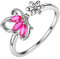 Aurora Tears Damenschmuck Schmetterling Ring 925 Sterling Silber Juli Birthstone Ringe Red Ruby Eröffnung verstellbare Ringe Zirkonia Gfits DR0074R