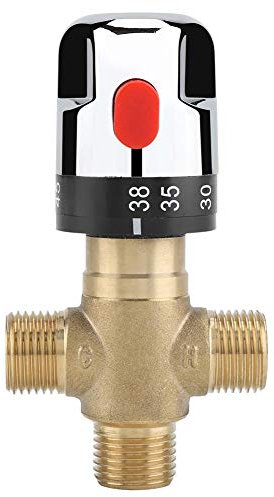 Thermostatic Mixing Valve, Brass Thermostatic Water Blending Mixer Valve Temperature Thermostat Control Tool for Kitchen Bathroom
