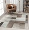 the carpet Monde Moderner Designer Wohnzimmer Teppich, Weicher Kurzflor, Hoch Tief Effekt, Konturenschnitt, Zeitloses Design, Meliert, Kariertes Muster, Grau-Braun, 80 x 150 cm
