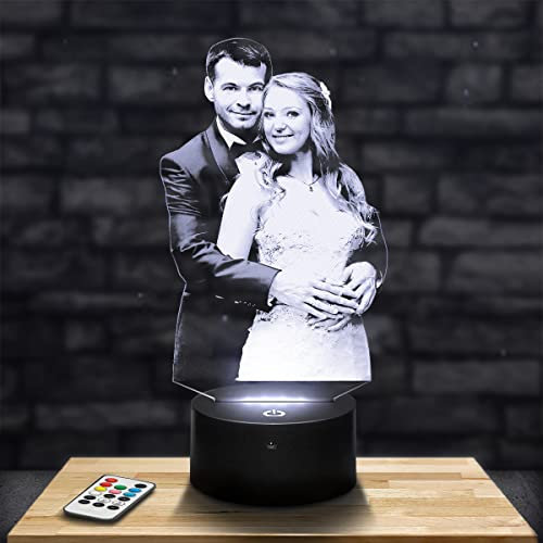 Lampephoto.fr - Personalisierte lampe mit foto und text durch Lasergravur. Geburtstagsgeschenk fotolampe Geschenkidee für weihnachten. Geschenk für Mann und Frau. 3D lampe mit Bild. Fotogeschenk