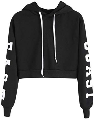 Blingko Kapuzenpullover für Mädchen Cropped Kapuzenjacke Mädchen Bauchfrei Sweatshirt mit Kordelzug Oberteil Hoodie Kapuzensweatshirt Mode Elegant Kapuzenpulli Adventskalender
