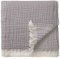 Barefoot Living Decke Carlo Hellgrau – weiche Tagesdecke aus 100% Reiner Baumwolle für Wohn- und Schlafzimmer, 200 × 140 cm, in Knitteroptik mit Fransenrand, Hellgrau
