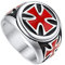 U7 Herren Wikinger Ring Edelstahl Öltropfender Kreuz Tempelritter-Ring Gotik Statement Ring Biker Modeschmuck Hip Hop Rapper Accessoire für Geburtstag(Ring Größe 57)