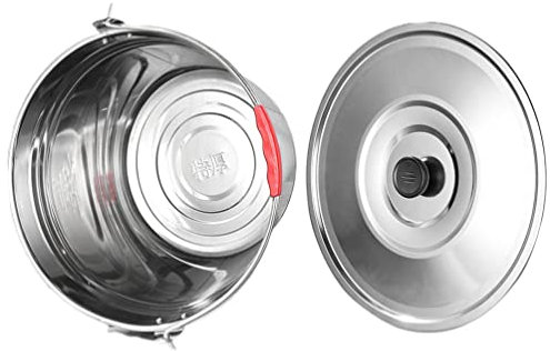 YARNOW Grillkohlebehälter Mit Deckel Edelstahl Kohlenlagerung Eimer Für Grill BBQ Kamin Camping Hochwertiger Ascheeimer Für Drinnen Draußen Einfacher Transport Modernes Design