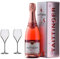 Champagne Taittinger Brut Prestige Rosé Magnum con due Flutès da Champagne