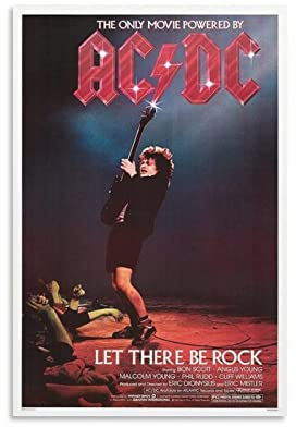 Enartly Leinwand Wandkunst Malerei ACDC Lassen Sie es Rock Vintage Home Schlafzimmer Wohnzimmer Dekor 60x90cm Kein Rahmen