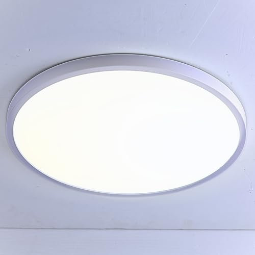 Masled Plafonnier LED encastré ultra fin 24 W,Super lumineux 2160 lm, blanc chaud 6500 K, seulement 2 cm d'épaisseur, etc.,Non compatible avec variateur d'intensité