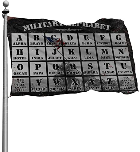 Coole Flaggen für Männerhöhle, militärische Alphabet-Flagge für Schlafzimmer, Schlafzimmer, Dekorationen (Größe: 120 x 180 cm)