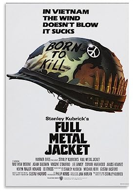 UMCHU Vintage Movie Poster Full Metal Jacket Poster Dekorative Malerei Leinwand Wandkunst Wohnzimmer Poster Schlafzimmer Malerei,Wandkunst Bilddruck Moderne Familienzimmer Dekor 08x12inch(20x30cm)