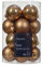 Weihnachtskugeln Glas 35mm x 16 Stück kleine Christbaumkugeln Ingwerbraun Hellbraun - Goldbraun - karamell - karamellbraun