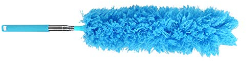 Jeffergarden Staubwedel für den Haushalt, Blau, Flexibler Staubreiniger mit Teleskop-Verlängerungsstange aus Edelstahl, Staubreinigungswerkzeug (2#) (Blau)