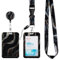 Porte Badge avec Cordon Tour de Cou, Lanyard Strap Neck avec Swivel Lobster Clasp, Porte Carte pour Bureau École, Carte de Bus (MABRE NOIR)