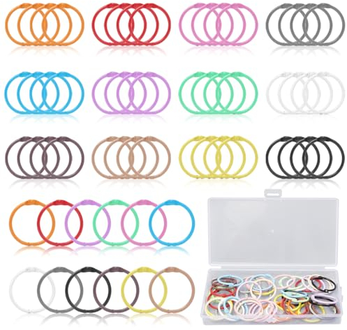 UTMACH 60 Stück Buchringe Heftringe 25mm 30mm Ringbuch Ringe Binder Ringe Bunt Loseblatt Verbinder Ringe Bücherringe für Scrapbook Album Notizbuch Schlüsselringe