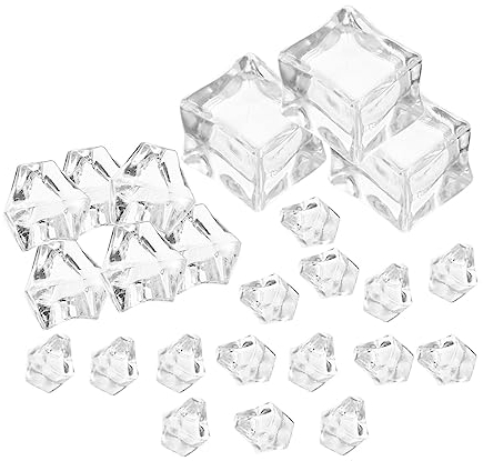PRETYZOOM 48st Simuliertes Zerstoßenes Eis Lebensmittel-display-modell Gefälschte Eisblöcke Gefälschte Eissteine Künstliche Felsen Dekoratives Eis Klare Vasen Küche Acryl Eiswürfel Kryolith