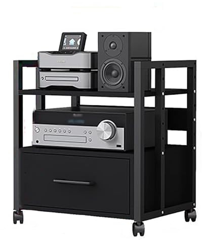 audio rack hifi regal Metall-Audiokomponenten-Rack-Turm Media Stereo Stand Equipment Shelf For Home Office Bedroom, Freistehendes Hochbelastbares Audio Component Stand Regal ( Color : Style2 , Size :