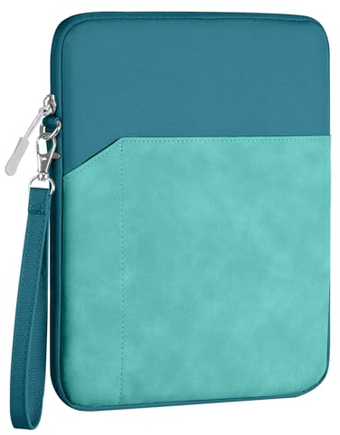 TiMOVO 9-11 Inch Tablet Sleeve Bag for iPad 11-inch A16 2025, iPad 10th Gen. 10.9, iPad 10.2, iPad Air 11/Air 5th/4th Gen. 10.9, Galaxy Tab A9+/A9 Plus 11, Protective Bag with Pocket, Peacock Blue